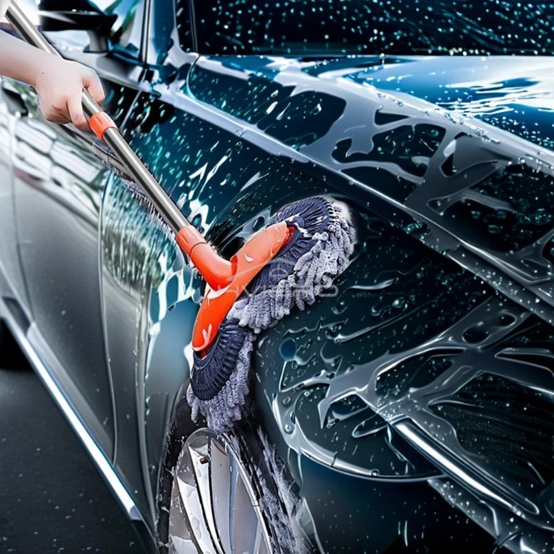 Telescopic Multi-Functional Car Cleaning Kit, Includes Microfiber Brush, Mop and Cleaning Cloths, Universal Cleaning Accessories