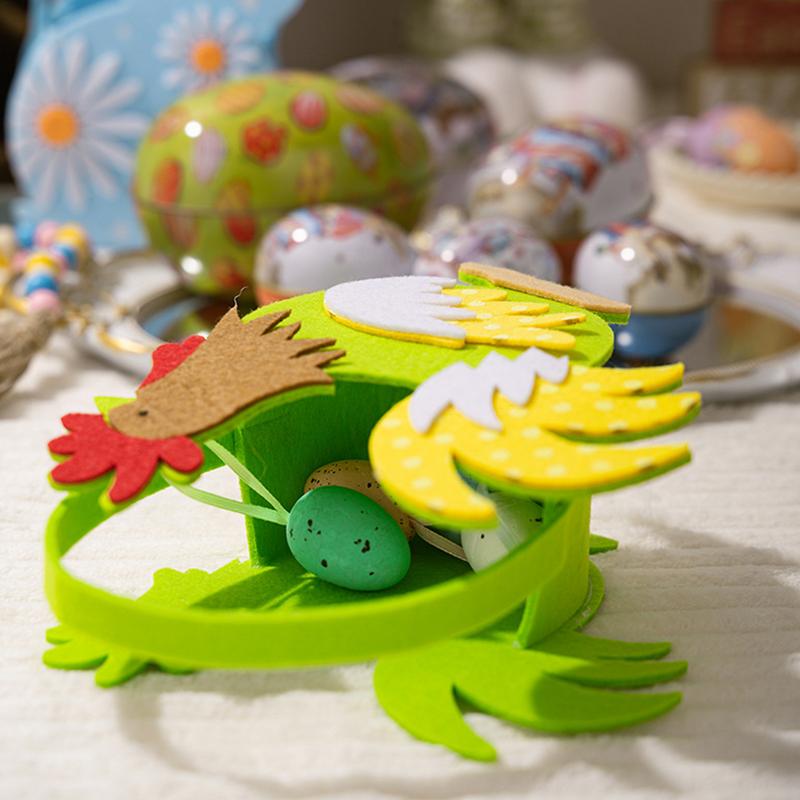 Felt Rooster Basket For Easter Easter Felt Rooster Basket 3x Cute Funny Farmhouse Chicken Egg Holder With Handle For Boys Girls