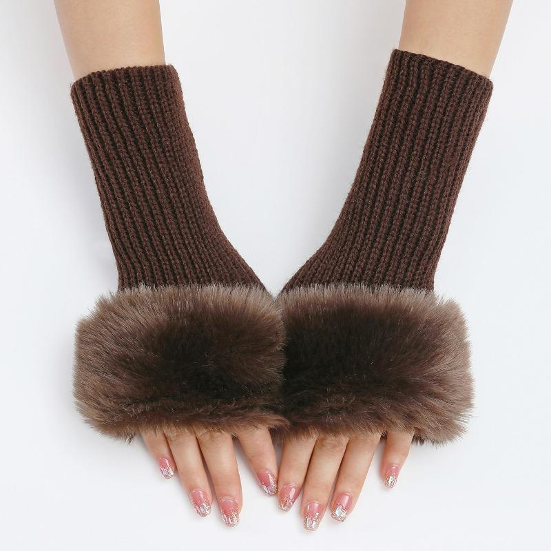 Botvotee Sleeves for Women Y2k Accessories Arm Warmers Fingerless Gloves Knit Soft Winter Arm Guard Cute Burgundy Sleeve Holder