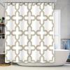 Modern Geometric Shower Curtain White Beige Bath Matelass Pattern Fabric Waterproof Shower Curtains For Bathroom Decor (Size: 7