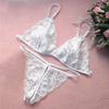 2 Pcs/Set Sexy Underwear Hollow Out Lace Solid Color Wireless Unpadded Open