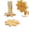 Windmill Foldable Wooden Trivet Creative Heat Resistant Pad for Hot Dishes Pots Bowls Cups Table Mat
