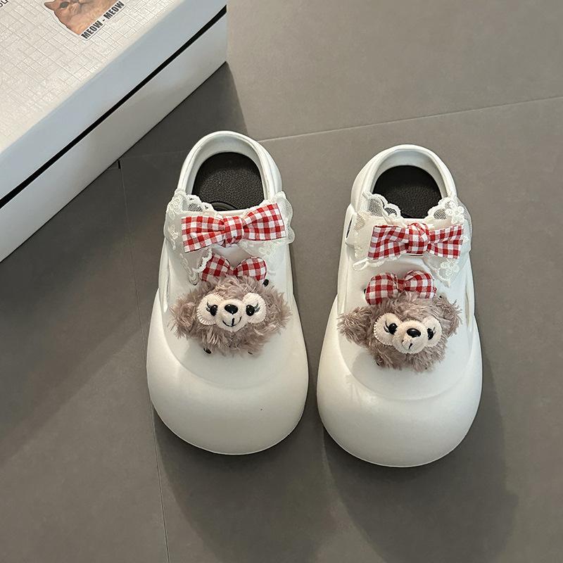 Cute Shirley Mei Hole Shoes Women's New Summer Wear Beach Cool Thick Sole Half Drag Bag Head Drag