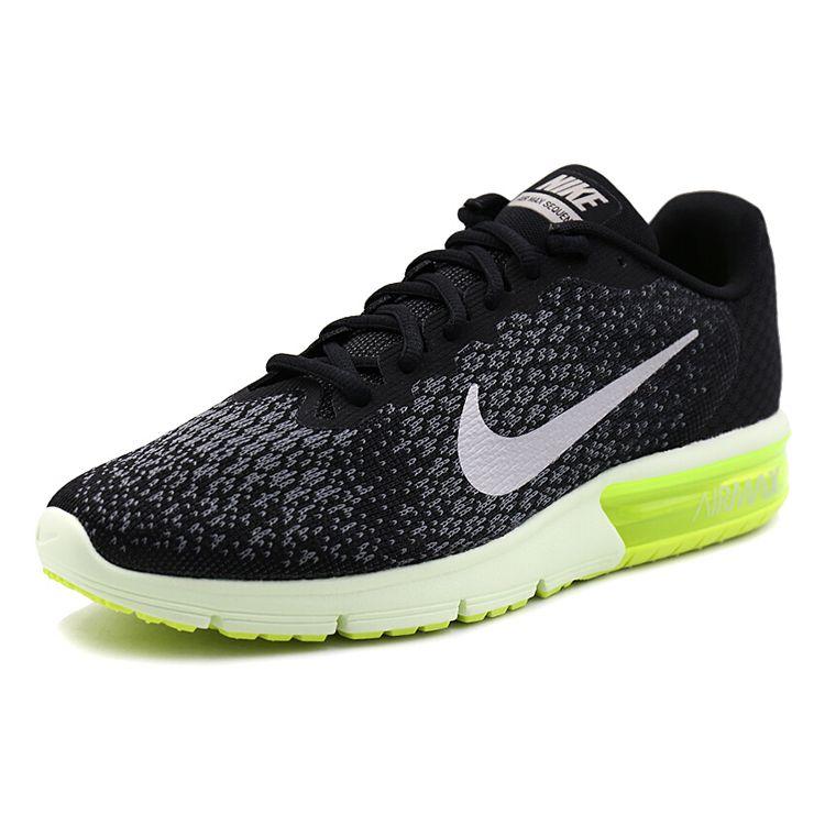 Nike Air Max Sequent Comfortable Mesh Low-Top Air Cushion Casual Running Shoes Unisex Sneaker Black Green 852461-011