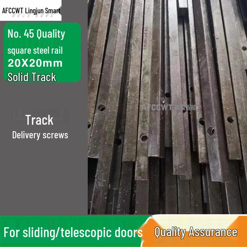 Elektrisk skjutdörr 201 Massivkärna Rostfritt stål 304 Dubbelspårig skena med expansionsskruvar