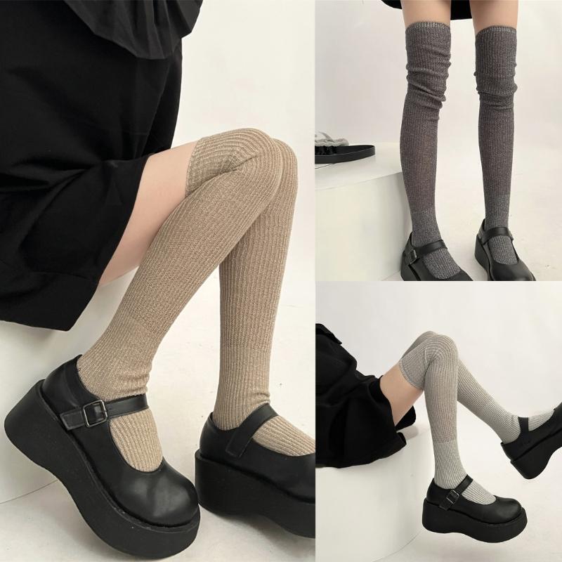 1 Pair Dress Socks Cotton Socks Princess Style Thigh High Lolitas Socks Frilly Ruffle Socks, Women Girl Over Knee Socks