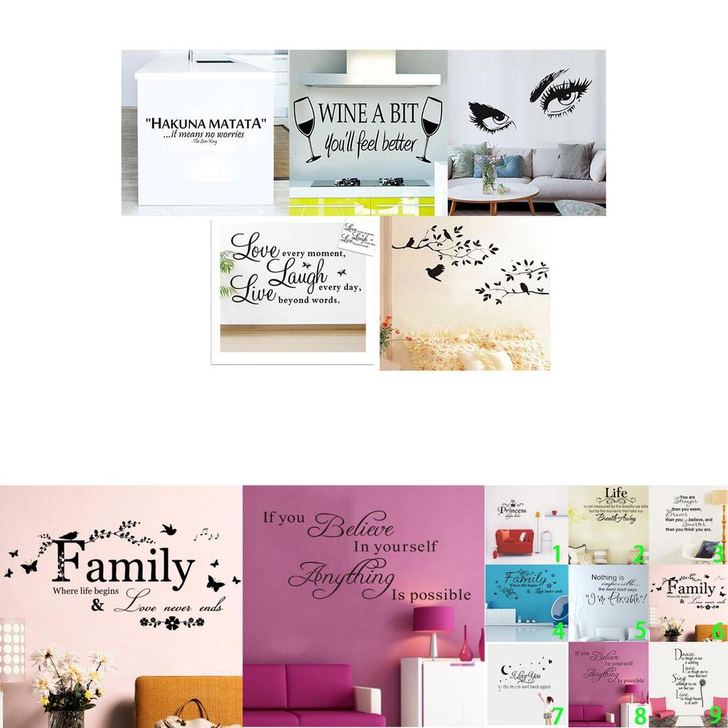 Premium Vinyl Home Room Decor Art Quote Wall Decal Stickers Bedroom Removable Mural