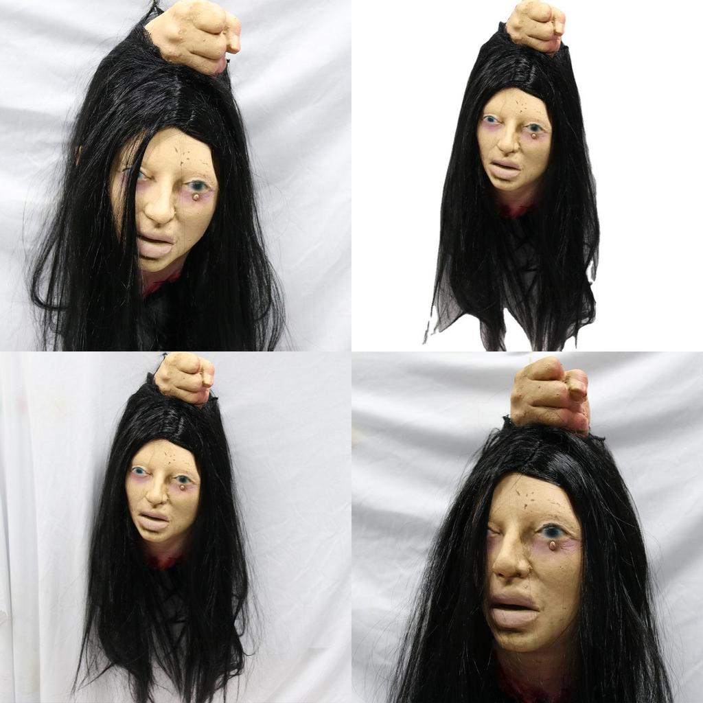 Halloween Haunted House Scene Decor Latex Filled Head Prop For Party And Bar Setup