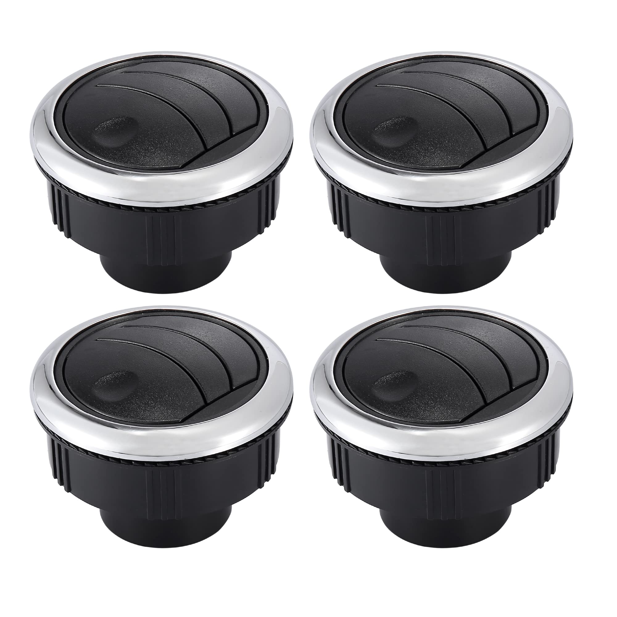 

X AUTOHAUX Хромированная ручка на приборную панель, круглая решетка воздуховыпускного отверстия кондиционера, 4 шт., для автодома, автобуса, лодки, яхты, каравана, 87 мм, 75 мм, 46 мм,