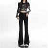 Women's High Waist Black Flare Jeans - Slimming, Versatile, Elastic Horseshoe Pants (2025)