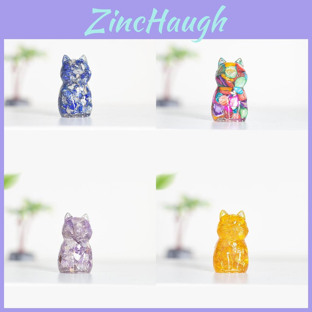 Resin Crystal Cat Figurine With Handmade Resin Art For Home Decor And Gift Giving