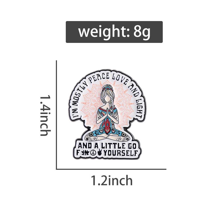 Female Power Enamel Pins Custom PEACE LOVE AND LIGHT Brooches Lapel Badges Clothes Funny Jewelry Gift for Friends