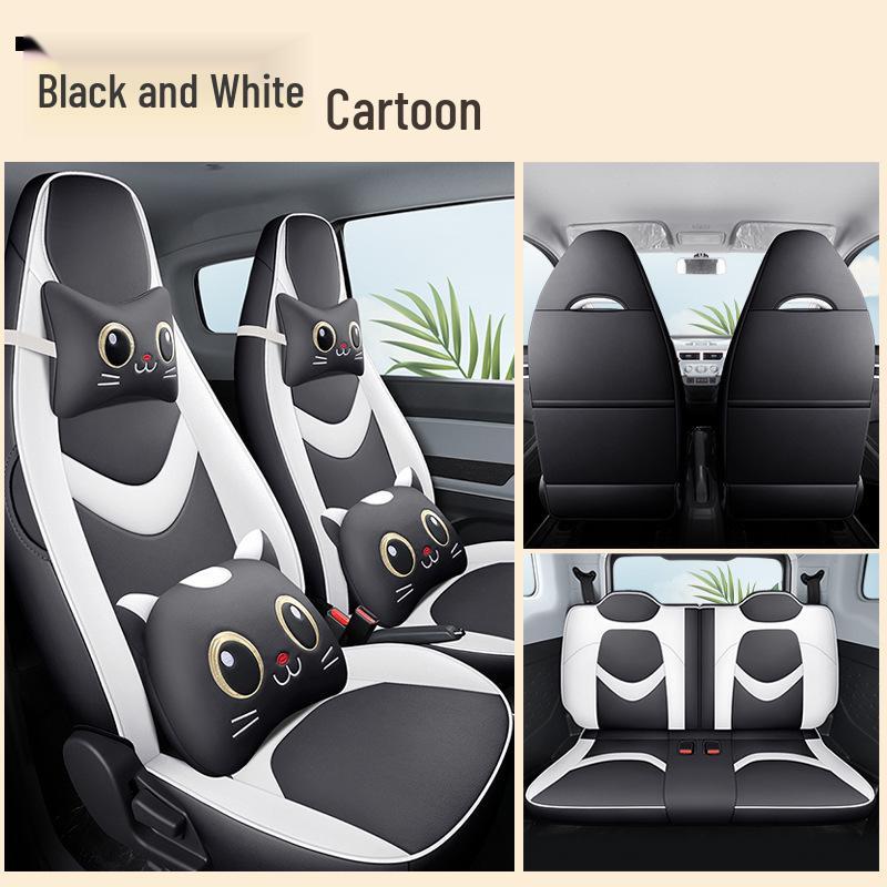 Chery QQ Ice Cream Sundae Electric Car Leather Seat Cover - Cute, Full Wrap, Four Seasons Compatible, 2022 Edition.