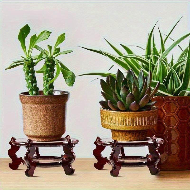 1pc Elegant Wooden Plant Stand with Ornate Base - Versatile Indoor/Outdoor Decorative Vase Holder, Ideal for Home and Garden Dis