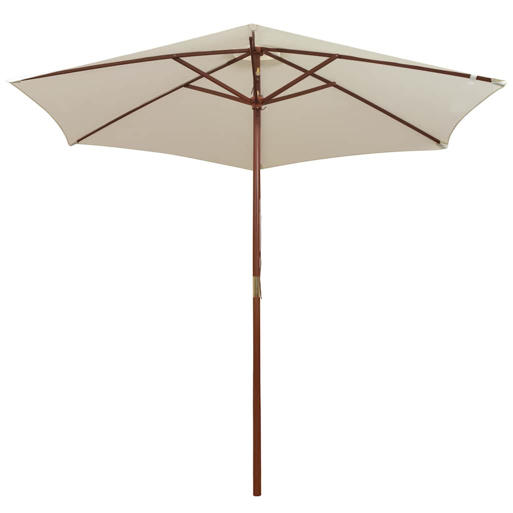 vidaXL Sonnenschirm 270×270 cm Holzstange Cremeweiß