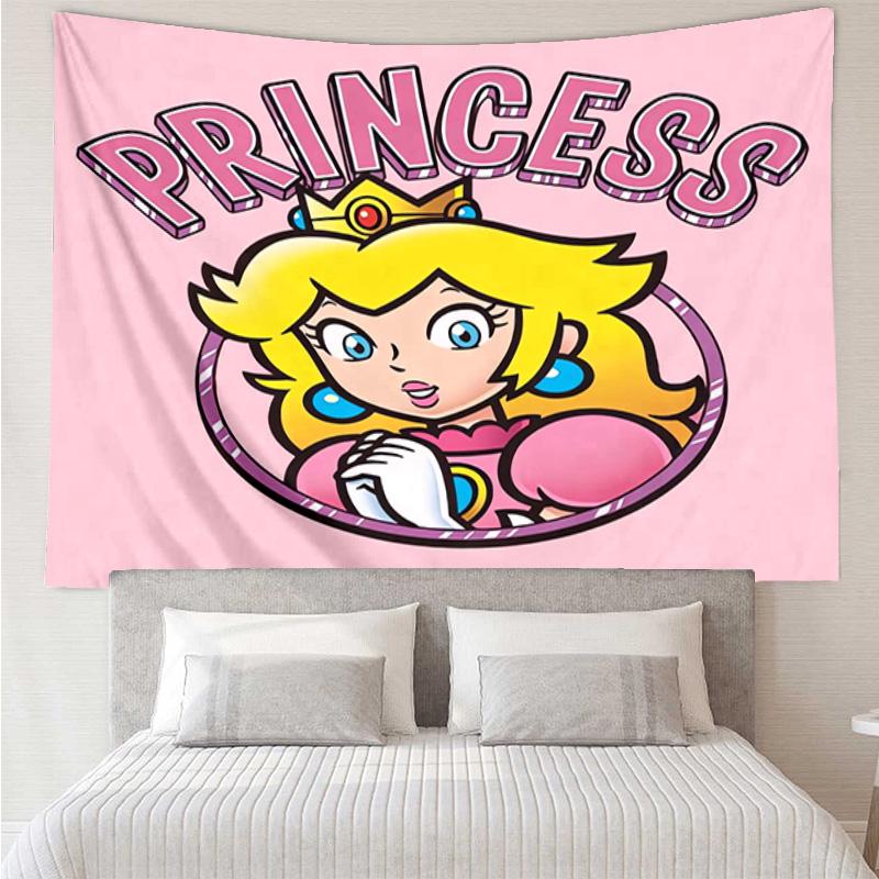 Princess Peach Adventure Tapestry Hanging for Bedroom,Livingroom, Playroom,Decor Art Room Wall Tapestry Holiday and Birthday Gifts