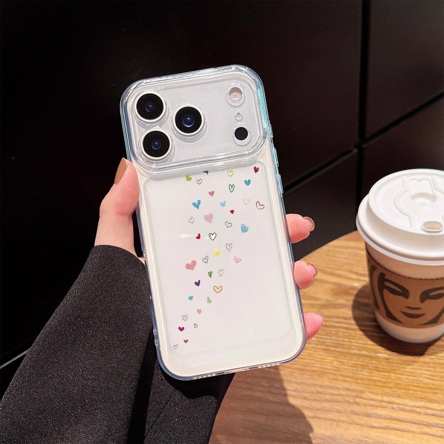 

Transparent Heart Design Soft Phone Case for Apple 12, 13, 14, 16, 17 Pro Max with Precise Cutouts iPhone XS Max