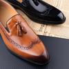 Fashion New Style Business Men Loafers Shoes Genuine Cowhide Handmade Sewing Casual Formal Wedding Party Slip On Pointed Dress Shoes Man