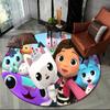 Tappeto Rotondo Tondo Cartone Animato 3D Carino Casa delle Bambole di Gabby Ragazza, Tappeto per Soggiorno Camera da Letto Divano Stanza dei Giochi Decorazione, Tappetino Antiscivolo per Bambini