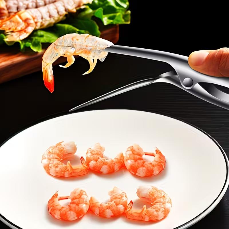 Stainless Steel Shrimp Peeler Tool Herringbone Seafood Shell Remover Lobster Crab Prawn Deveiner Kitchen Gadget for Effortless Shelling