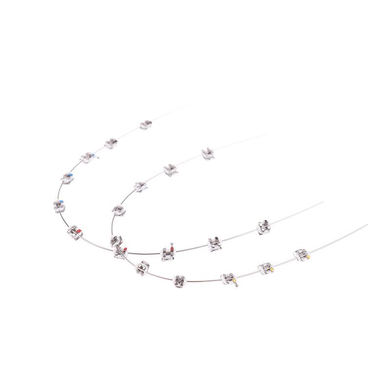 2Pcs Split Type Mini Colorful Brackets With Hook Dental Fake Braces Temporary Tooth Decoration Dental Tool