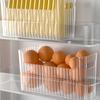 Transparent Storage Bins Box Large Capacity Rounded Edges Multifunction Clear Organizer Bins for Refrigerator Bathroom