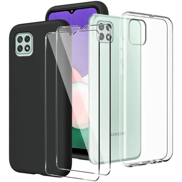 Coque - Samsung - Galaxy A22 5G - Souple - Silicone TPU - Transparent Noir