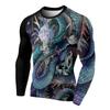 T-shirt à manches longues avec graphique Crâne & Ailes, Essentiel du style streetwear
