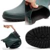 Fashion Men's Rain Boots Waterproof Shoes Fashion Outdoor Ankle Boots Fishing Rubber Shoes Non-slip Short Boot Platform Warm Water Boots