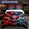 Set Lenzuola AC Milan Modello 3 Pezzi Morbida Copripiumino in Microfibra con Federe per Camera da Letto