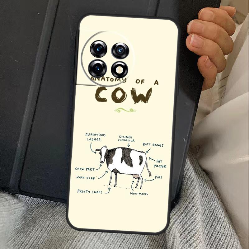 Cute Cow Moo Case For OnePlus 13R 12R 10R 13T 10T 8T 15 13 12 11 Nord CE 4 3 2 Lite N20 N30 Nord 5 Cover