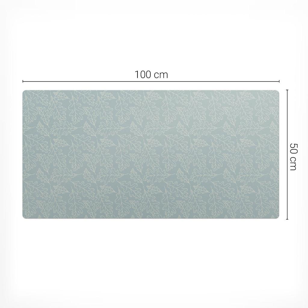 Vinyl Protective Mat with Modern Oak Leaf Pattern 100x50 cm