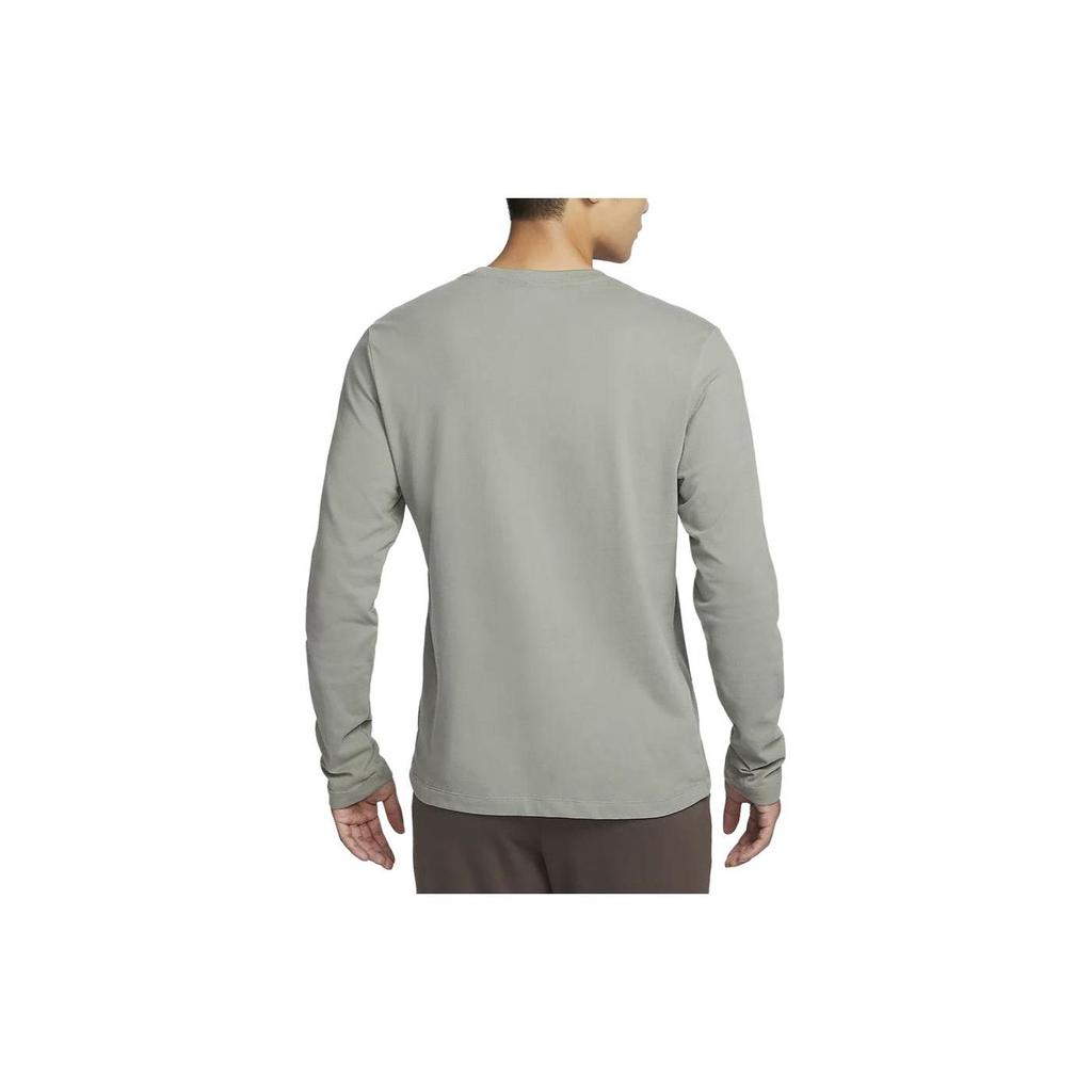 Nike Dri-FIT Letter Print Crew Neck Quick-Dry Casual American Vintage Long Sleeve T-Shirt Men Tops Dark-Mud-Gray FN0828-053