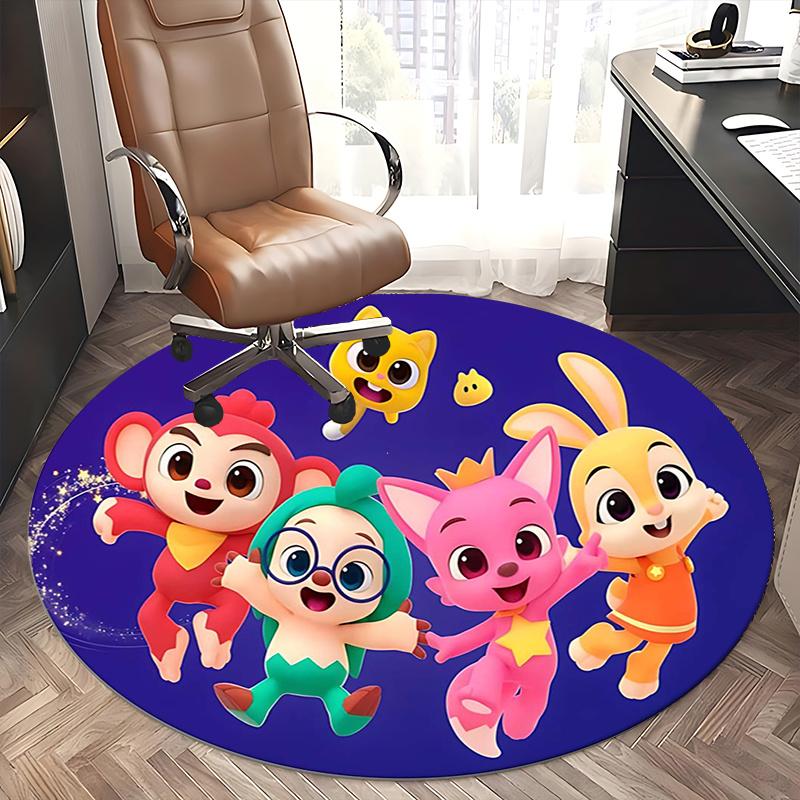 Pororo Chair mat Round Rug-Office carpet, Machine Washable, Non-slip, Suitable for Living Rooms, Bedrooms