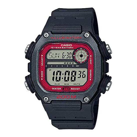 

CASIO Standard Wristwatch for and Boys and Digital Date Black and International Model DW-291H-1B Men, Women, Kids, Girls, Display, Red, [Used]