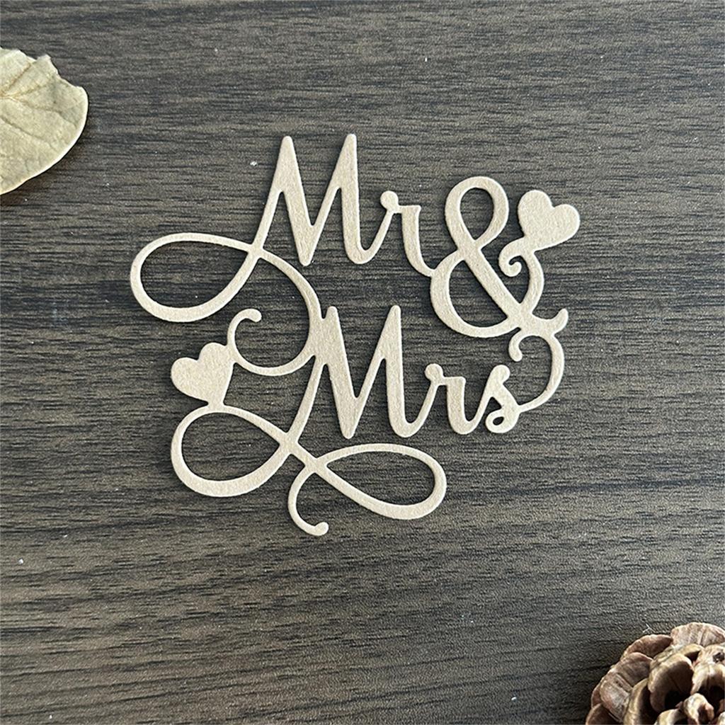 Heart Mr Mrs Metal Die Cuts Carbon Steel Cutting Dies Embossing Stencils for Card Photo Scrapbooking Decorations