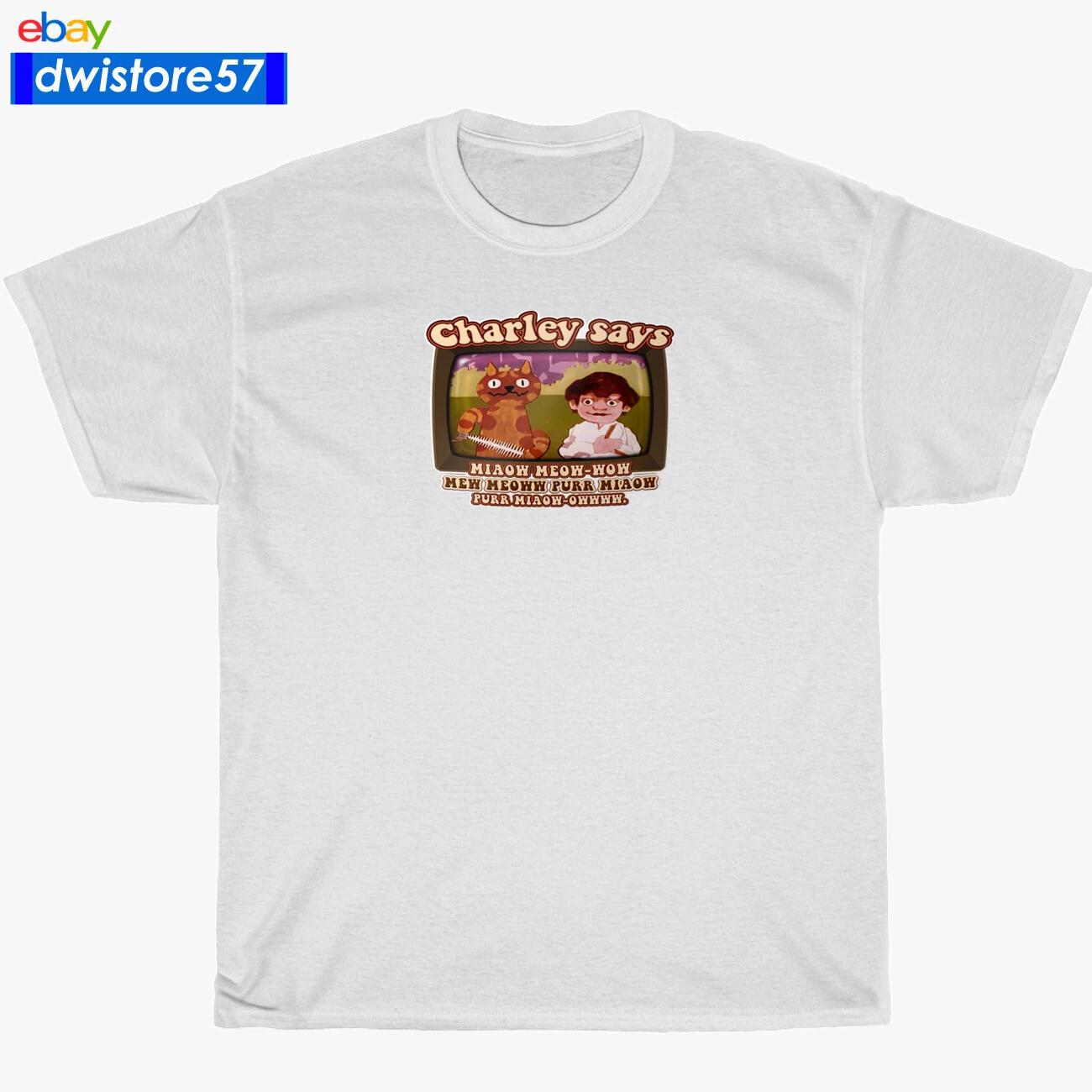 Новая футболка Charley Says Meow Meow Логотип Много цветов от S до 5XL Сделано в США 2XL
