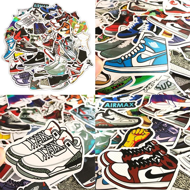 Brand Sneakers 50-piece Waterproof Basketball Stickers For Diy Decorations And Personalization