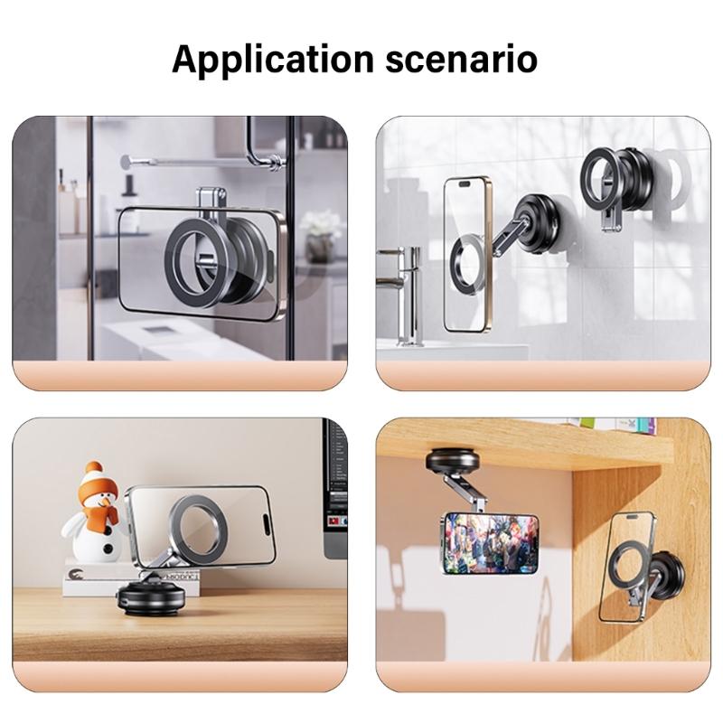 Foldable Car Phone Bracket Magnetic Stand 360 Degree Rotation Adjustable with Double Suction Technology for Easy Viewing