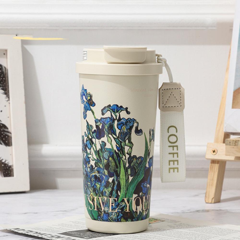 Stainless Steel Water Bottle Orchid Coffee Mug Portable Insulated Cup  Home Office