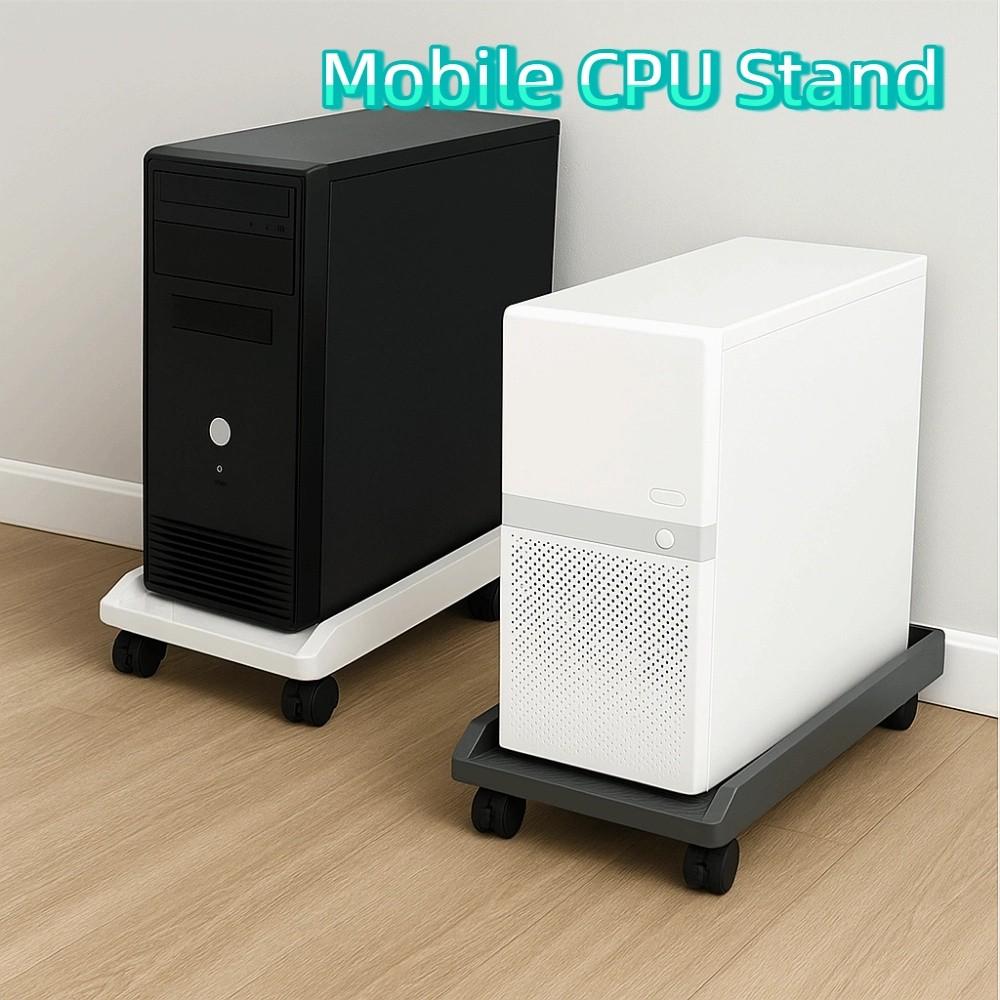 Lockable Mobile CPU Stand Black CPU Stand PC Accessories Computer Tower Stand  Office
