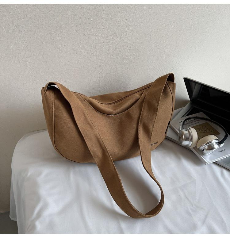 

Холщовая сумка Женская сумка-мессенджер 2025 Новая мода Корейская версия повседневная сумка-тоут Большой вместимости студенческая повседневная наплечная сумка