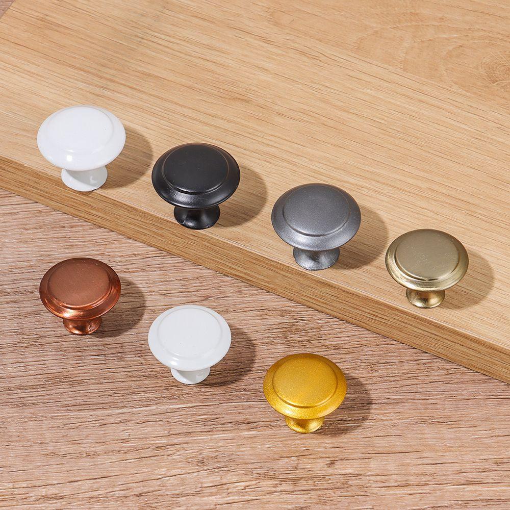 2Pcs 23/27/30mm Round Single-hole Drawer Knob Kitchen Bedroom Cabinet Wardrobe Dresser Pull Metal Handle With Screw Hardware