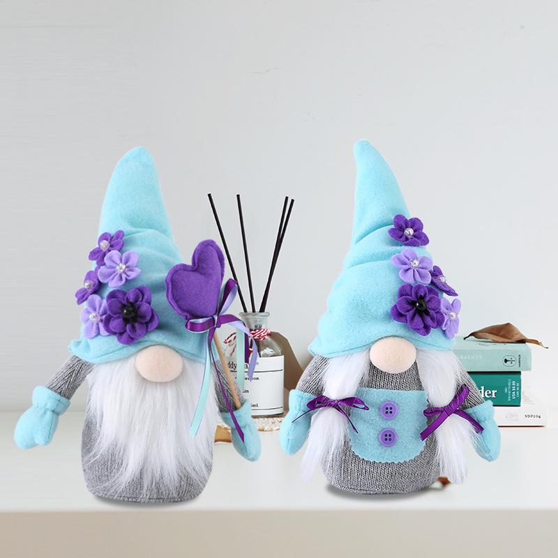Mother's Day Ornament Faceless Gnome Plush Faceless Gonk Doll Dwarf Elf Decoration Holding Tulip Rudolph Plushie Toy Gifts