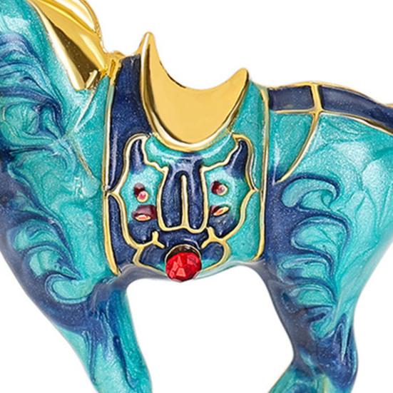 Brooch Horse-Themed Zine Alloy Brooch with Inlaid Crystals Enamel Faux Pearls Fairy Tale Badge Artistic Accessories