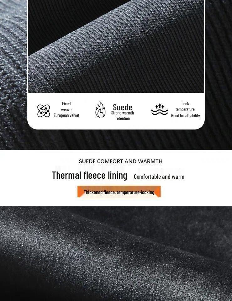 Men's European Size Corduroy Casual Winter Sweatpants with Velvet Lining