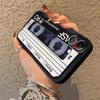 Retro Cassette Tape Case for iPhone XS Max 7 8 13 12 11 17 Pro Max 15 16 14 Plus 17Air XR Black Soft Phone Cover