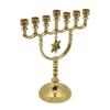 Hanukkah Menorah 7 Branch Holder Stand with Hexagonal Star Pendant X3UC