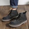 Męskie casualowe buty pustynne buty ze skóry zamszowej krowiej buty kowbojskie robocze młodzieżowy styl uliczny wiosna jesień kostka platforma botki