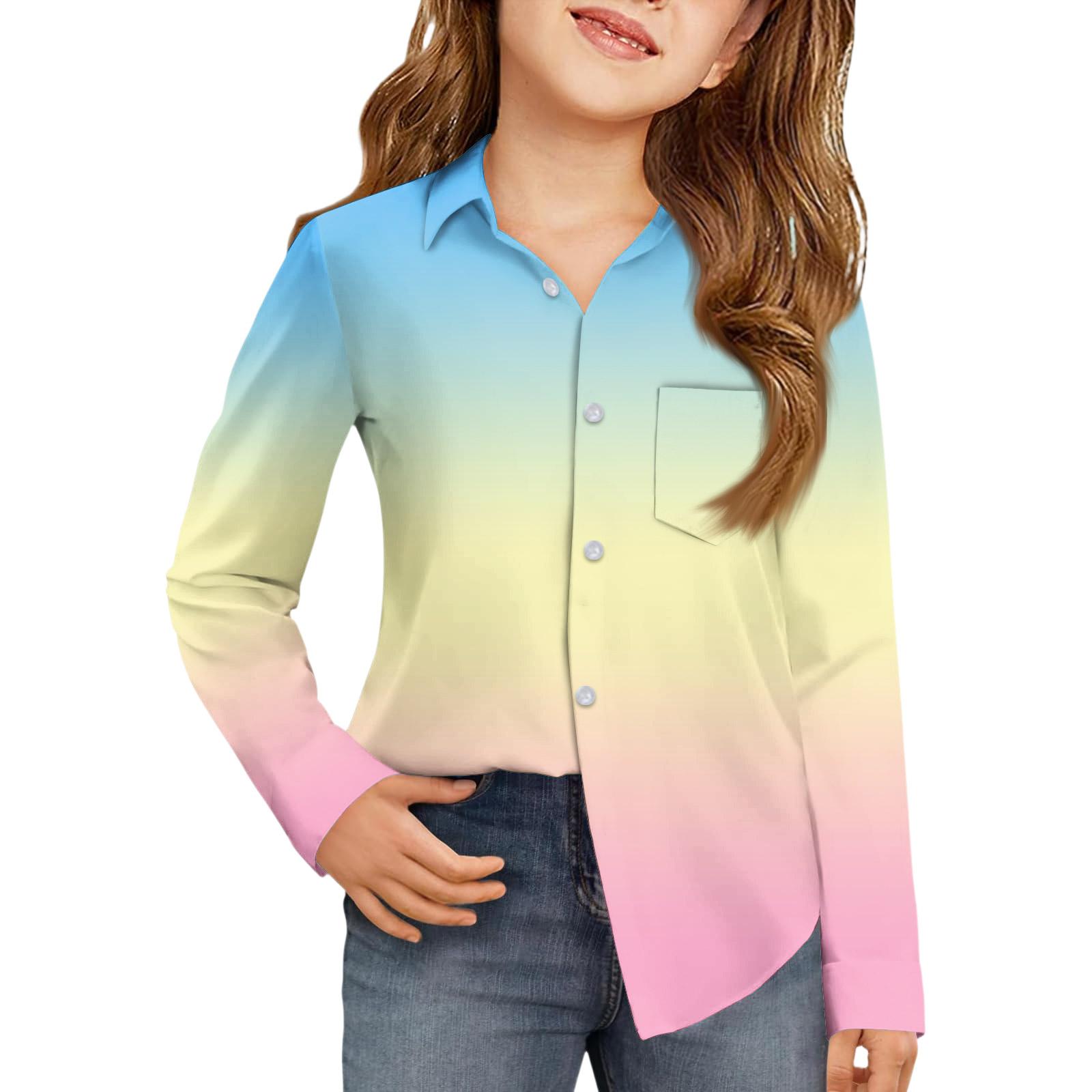 

Рубашка на пуговицах для девочек - Блузка-платье с длинным рукавом 160 бежевый